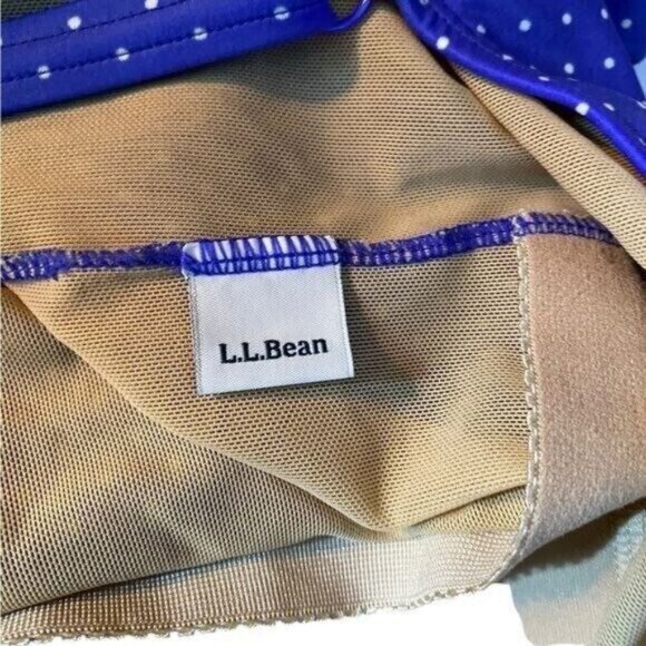 L.L. Bean Polka Dot One Piece Swimsuit‎ Dress Large Purple Modest Vacatio… - Picture 8 of 9